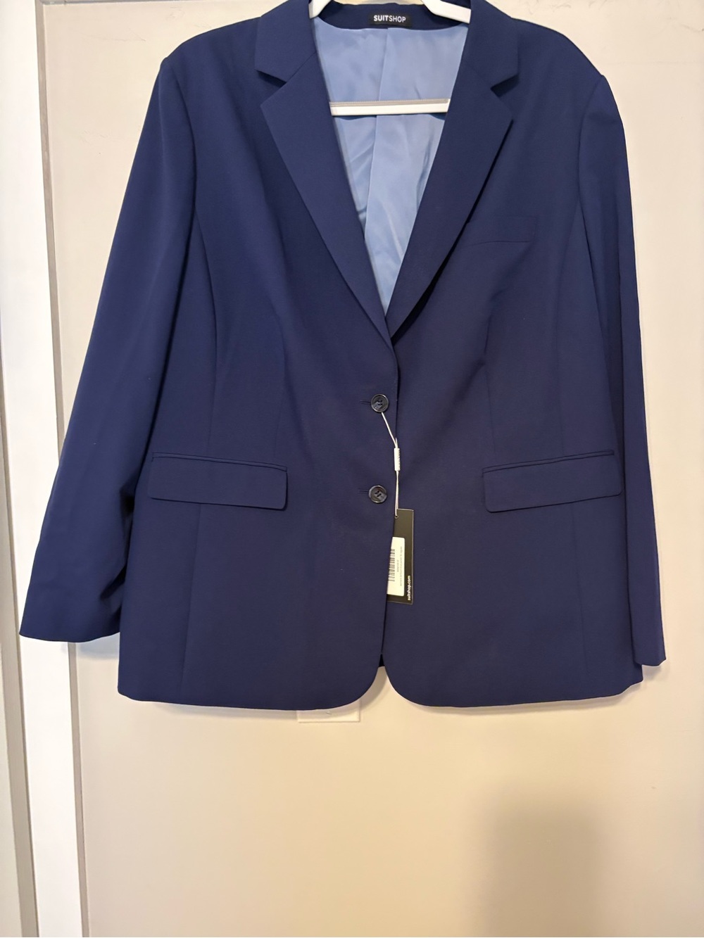NWT SuitShop Womens 16 Regular Brilliant Blue Two Button Suit Jacket Blazer